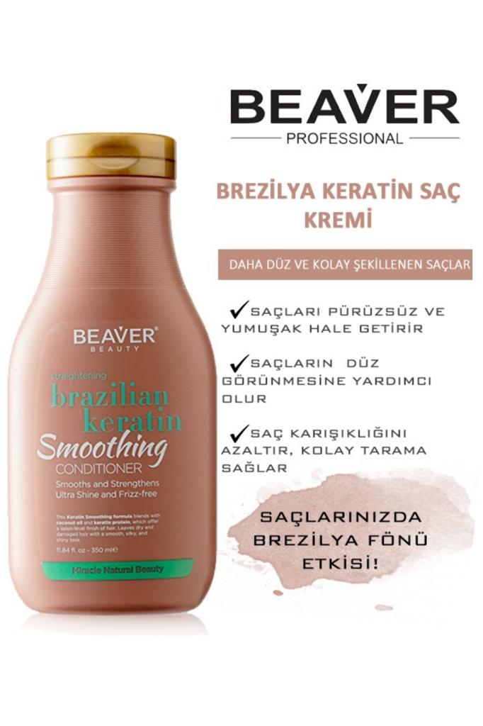 Beaver Straigtening Hindistan Cevizi Yağı Ve Keratin Özlü Saç Kremi 350 Ml
