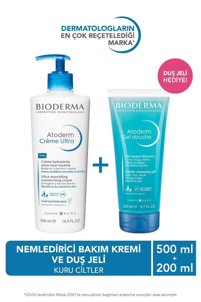 BIODERMA ATODERM CREAM ULTRA 500 ML SHOWER GEL 200 ML HEDİYE