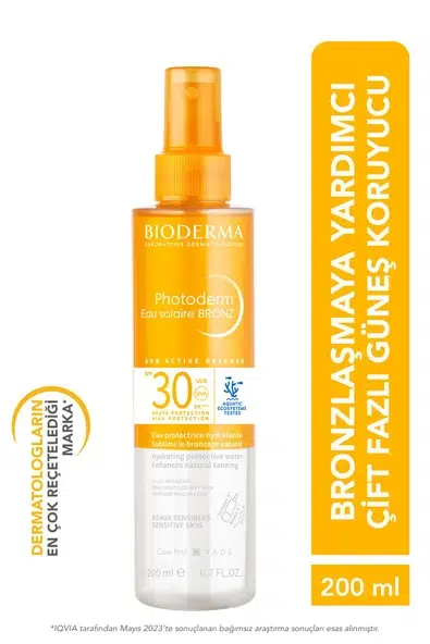 BIODERMA PHOTODERM BRONZ SUN PROTECTIVE WATER SPF30 200 ML
