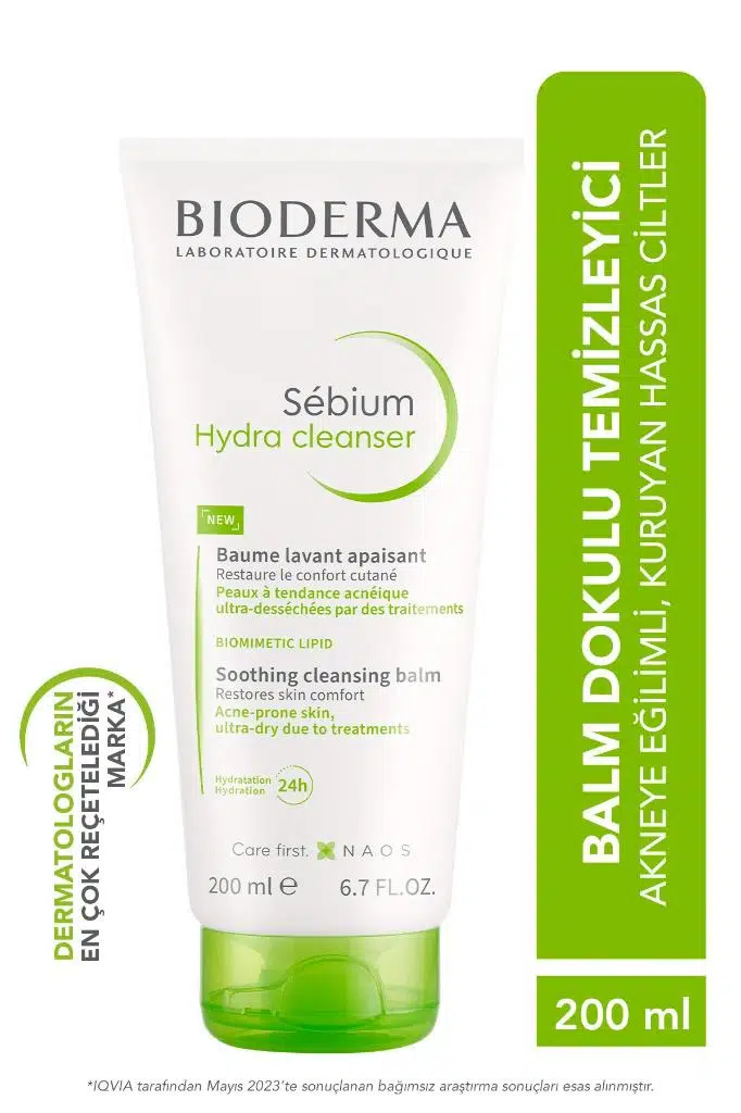 BIODERMA Sebium Hydra Cleanser Akneye Eğilim Gösteren, Kuruyan Hassas Ciltler Balm Dokulu Temizleyici 200 ml