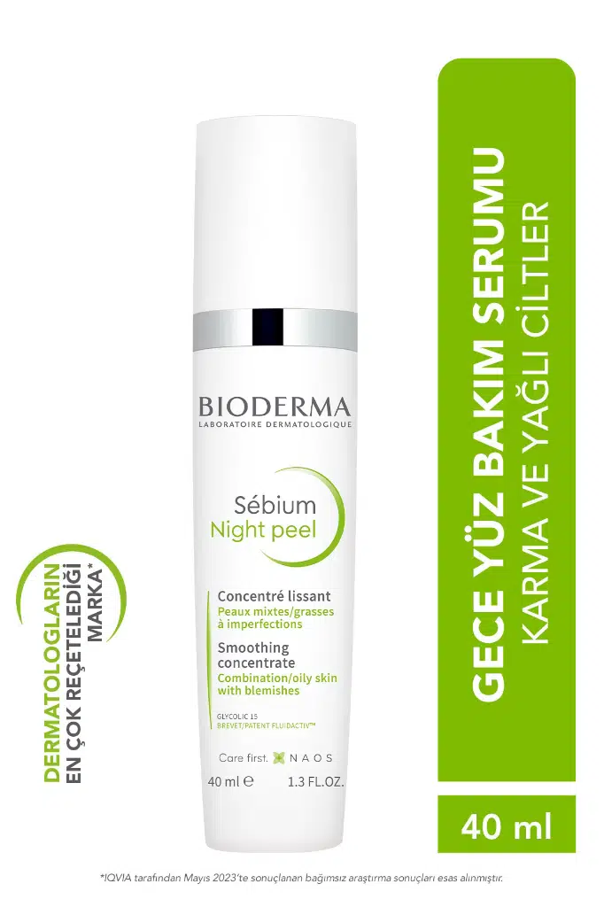 BIODERMA Sebium Night Peel Yağlı Akne Eğilimli Ciltler Glikolik Asit İçeren Peeling Etkili Gece Serumu 40 ml