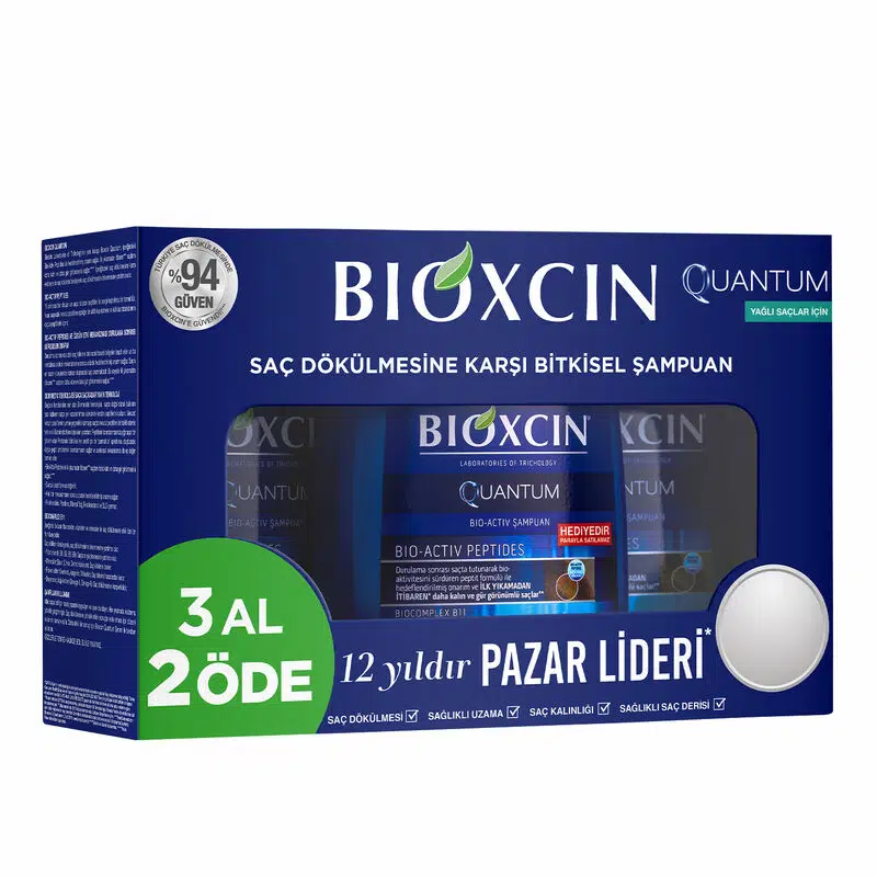 BIOXCIN QUANTUM ŞAMPUAN 3 AL 2 ÖDE (YAĞLI SAÇLAR)
