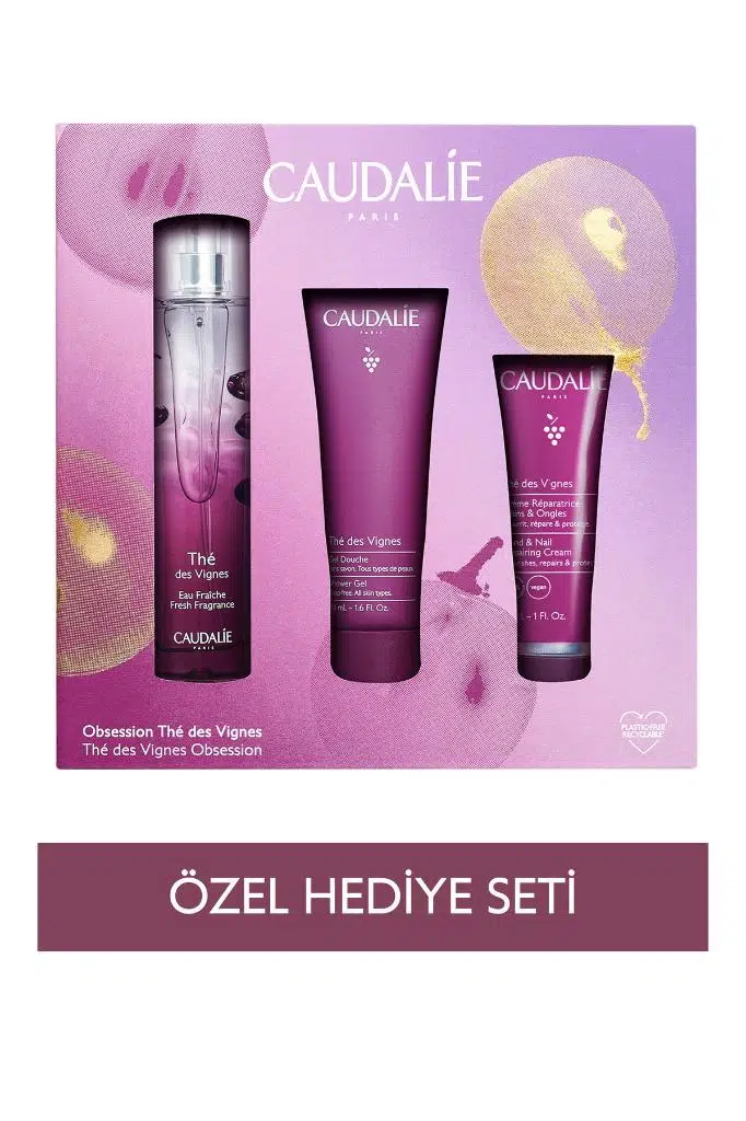 CAUDALIE Thé Des Vignes Üçlü Bakım Seti - Aromalı Parfüm 50 ml Duş Jeli 50 ml El Bakım Kremi 30 ml