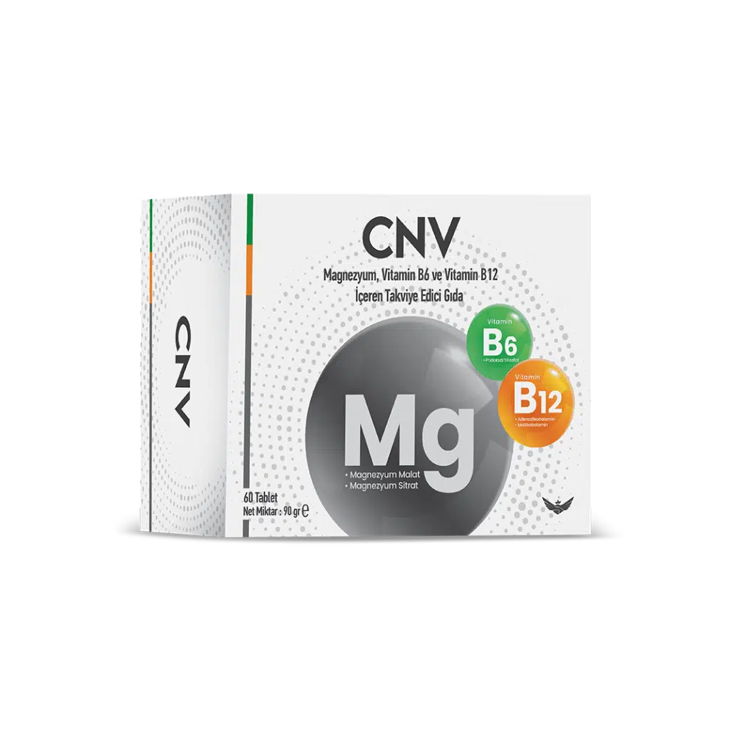 CNV MAGNEZYUM, VİTAMİN B6 VE VİTAMİN B12 İÇEREN TAKVİYE EDİCİ GIDA 60 TABLET