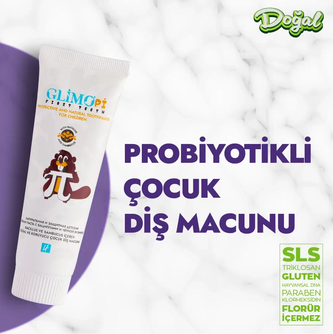 GLIMO Pİ FIRST TEETH PROBİYOTİKLİ DOĞAL ÇOCUK DİŞ MACUNU 50 ML