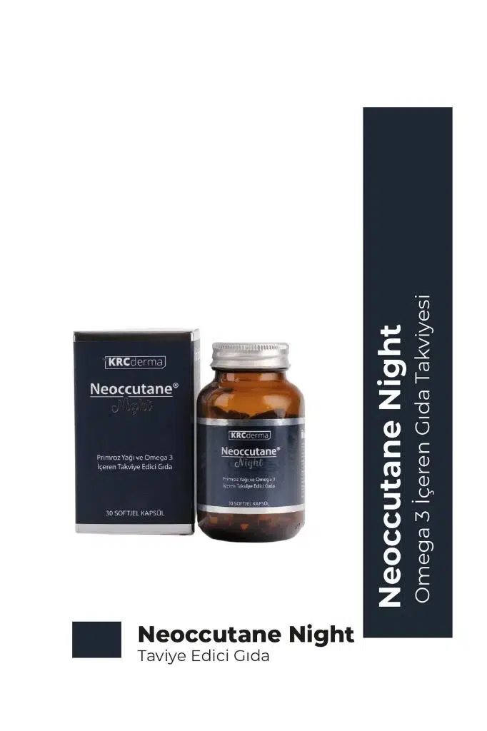 KRCDerma Neoccutane Yağlı ve Aknelli Cilde Yönelik Gece Tableti 30 Softjel Kapsül