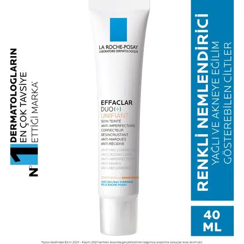La Roche-Posay Effaclar Duo(+) Bakım Kremi Akneye Eğilim Gösteren Ciltler Renkli Orta 40Ml