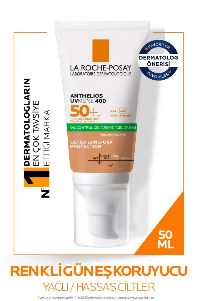 La Roche Posay INNOVATION ANTHELIOS UVMUNE 400 SPF 50 Renkli Güneş Jel Krem 50 ml