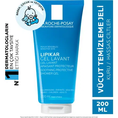 La Roche-Posay Lipikar Gel Lavant Bebek&Çocuk, Yetişkin Duş Jeli Kuru Ciltler 200 ml