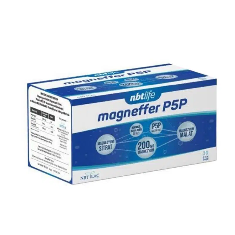 NBTLIFE MAGNEFFER P5P TAKVİYE EDİCİ GIDA STIK ŞASE 30 ŞASELİK AMBALAJ