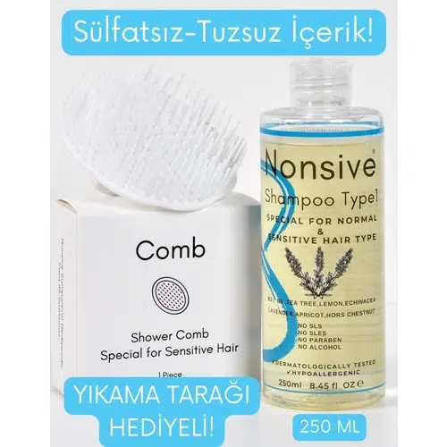 Nonsive Shampoo Type1 Çay Ağacı,At Kestanes / Kepek Önleyici Tuzsuz- Sülfatsız Şampuan