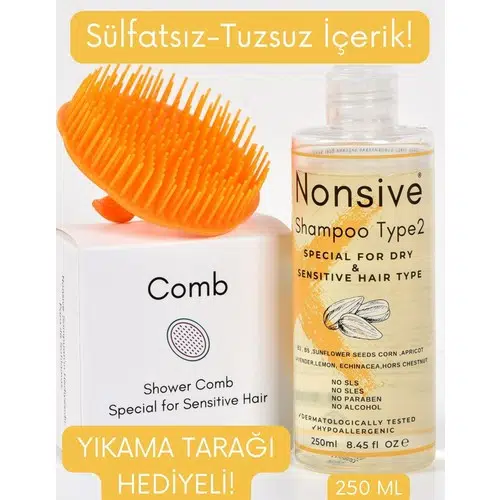 Nonsive Shampoo Type2 Kepek Önleyici, Hacim Veren,Tuzsuz-Sülfatsız Şampuan