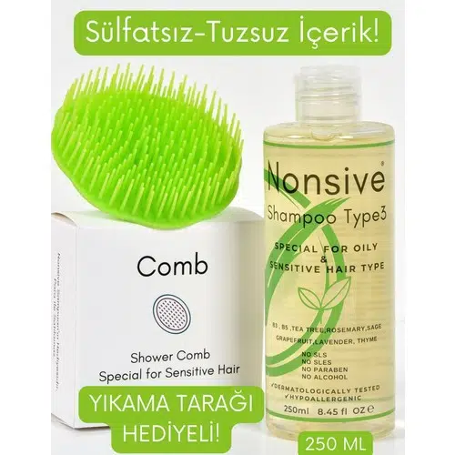 Nonsive Shampoo Type3 Çay Ağacı,Kekik,Adaçayı / Tuzsuz-Sülfatsız Şampuan