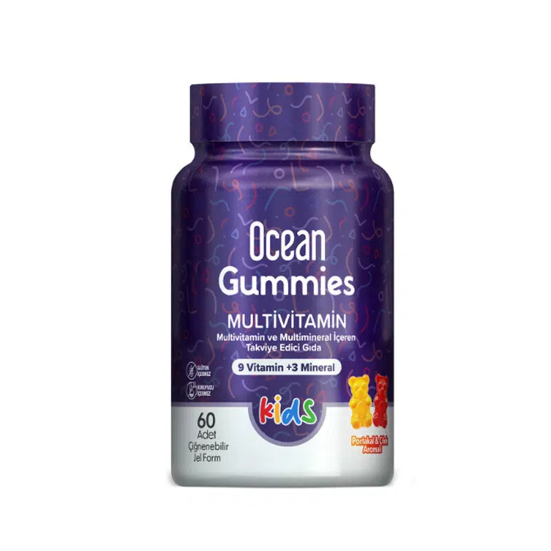 Orzax Ocean Gummies Multivitamin Kids Takviye Edici Gıda 60 Adet Çiğnenebilir Jel Form