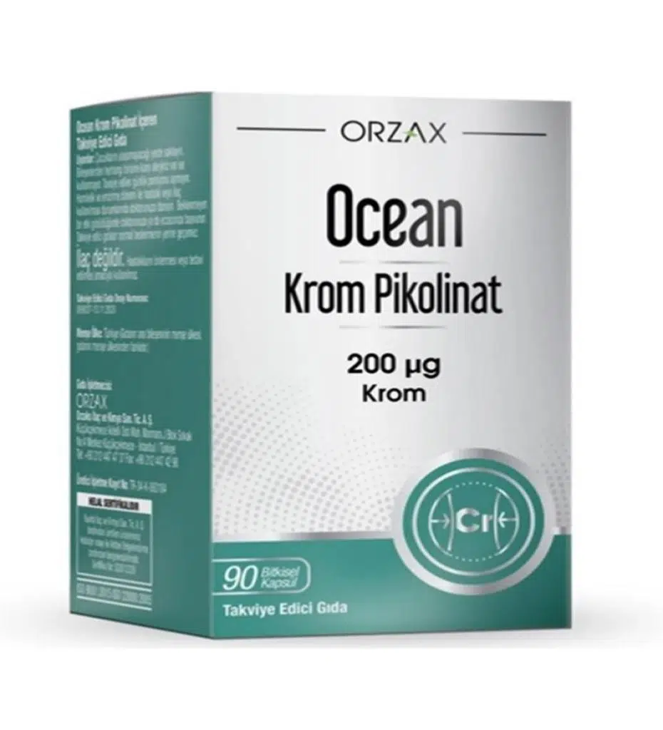 ORZAX OCEAN KROM PIKOLINAT KAPSÜL 200 MCG 90 KAPSÜL