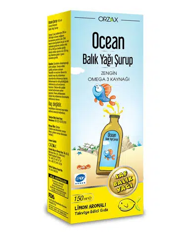 ORZAX OCEAN LİMON AROMALI BALIK YAĞI ŞURUBU 150 ML'LİK ŞİŞE