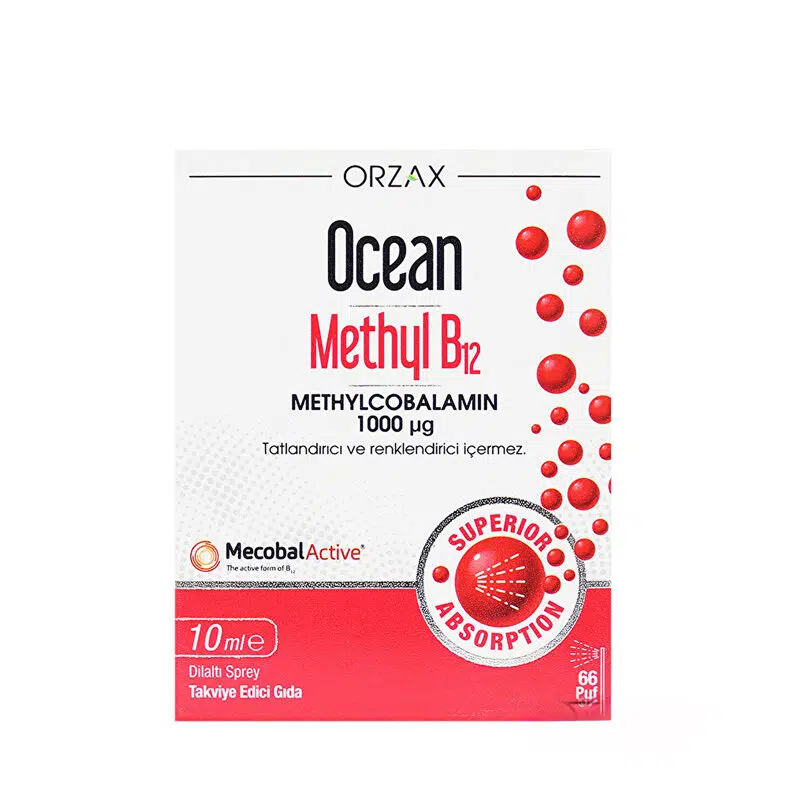 ORZAX OCEAN METHYL B12 DİL ALTI SPREYİ 1000 MCG 10 ML'LİK ŞİŞE