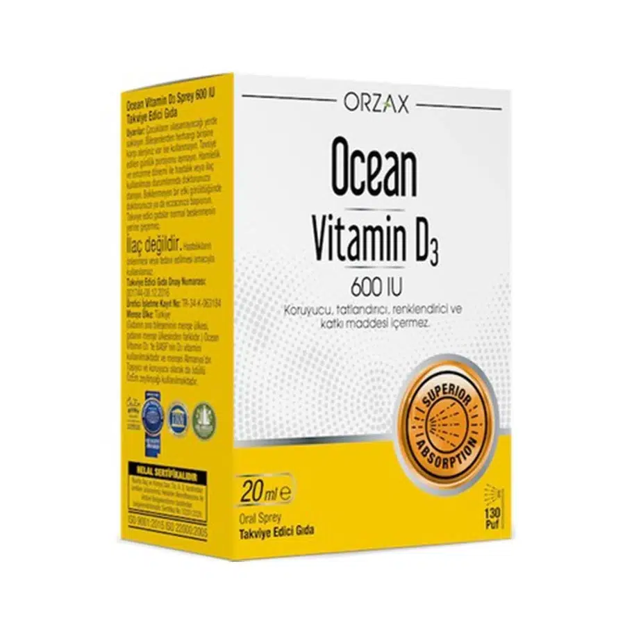 ORZAX OCEAN VİTAMİN D3 600 IU SPREY 20ML