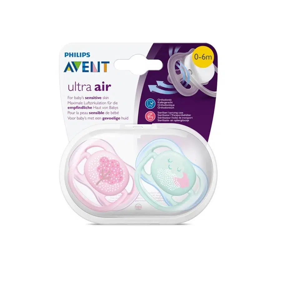 PHILIPS AVENT ULTRA AIR DESENLİ EMZİK 0-6 AY KIZ 2 ADET