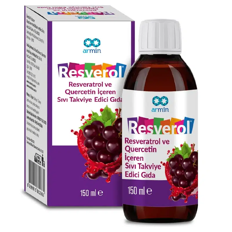 RESVEROL RESVERATOL VE QUERCETIN İÇEREN TAKVİYE EDİCİ GIDA SIVI 150 ML