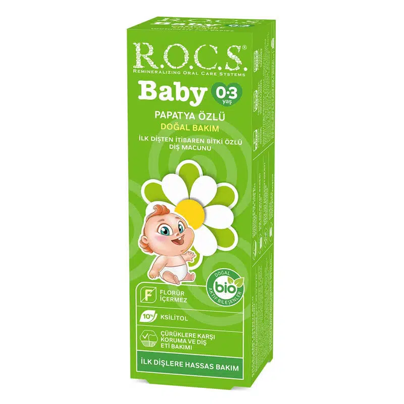 ROCS BABY 0-3 YAŞ PAPATYA ÖZLÜ YUTULABİLEN DİŞ MACUNU 35 ML