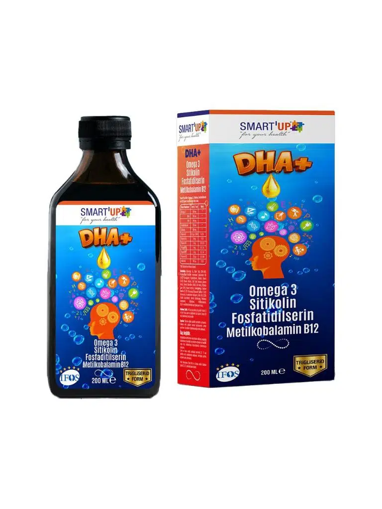 SMART UP DHA+ OMEGA 3, SITIKOLIN, FOSFATIDILSERIN VE B12 İÇEREN TAKVİYE