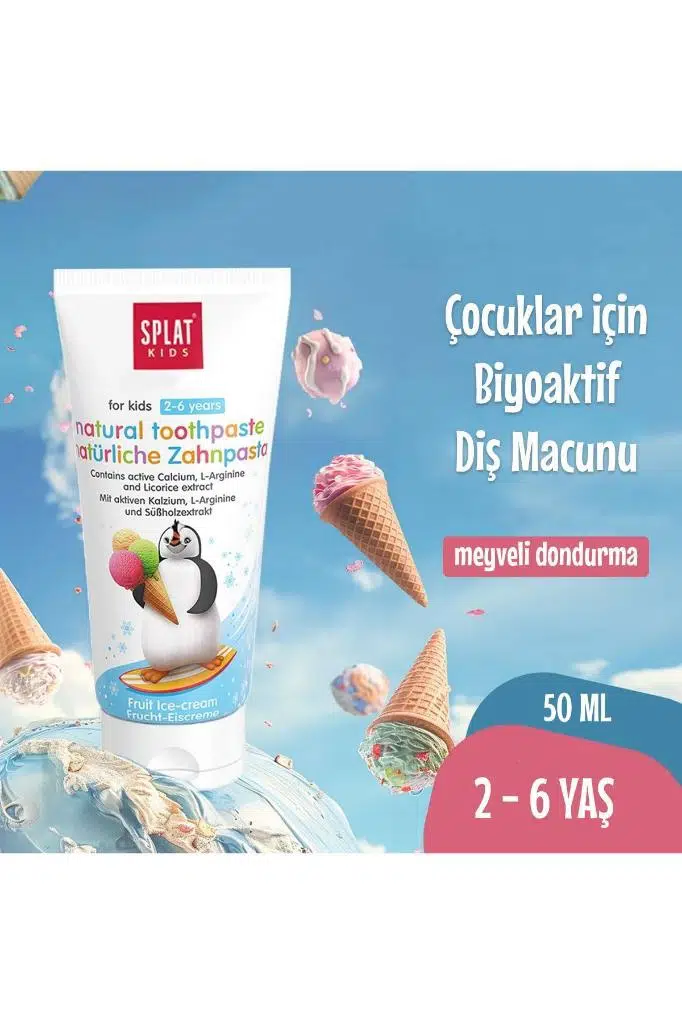SPLAT MEYVELİ DONDURMA TADINDA DİŞ MACUNU 50 ML 2-6 YAŞ