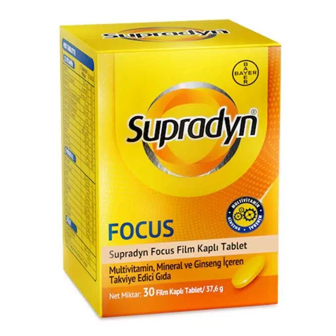 SUPRADYN ENERGY FOCUS FİLM KAPLI TABLET 30 TABLETLİK AMBALAJ