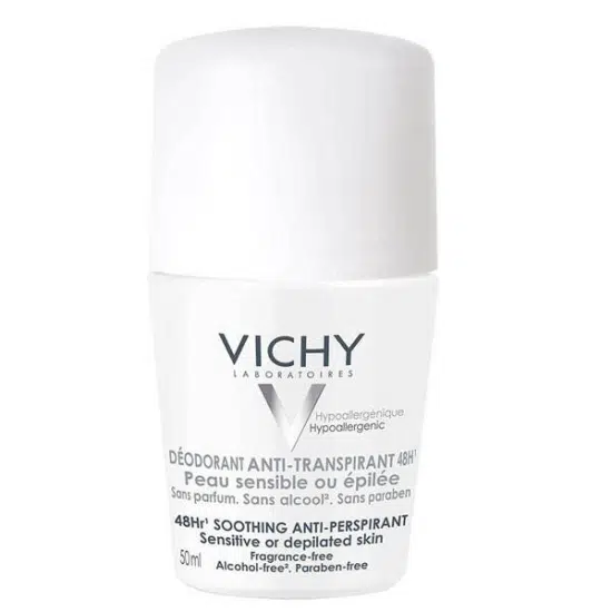 Vichy Deo Sensitive Roll On 50 ML Hassas ve Epilasyon Uygulanmış Ciltler İçin 48 Saat Etkili