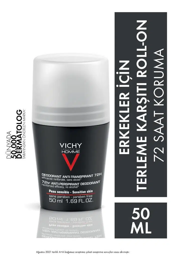 Vichy Erkekler İçin 72 Saat Terleme Karşıtı Etkili Roll-On 50 ml