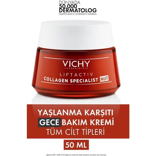 Vichy Liftactiv Collagen Specialist Night 50ML | Yaşlanma Karşıtı Gece Bakım Kremi