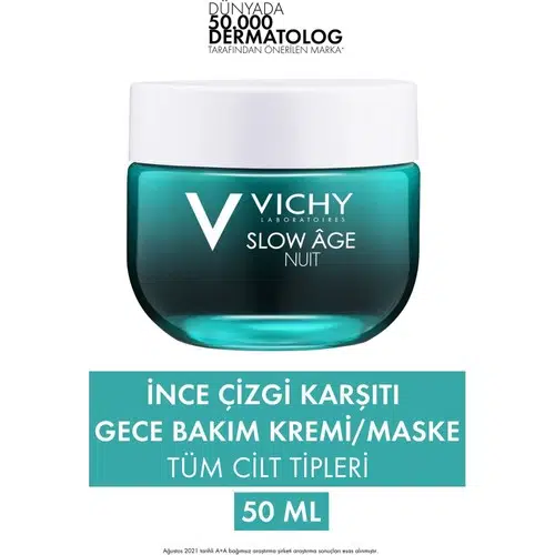 Vichy Slow Age Gece Kremi&Maskesi Probiyotik Türevi İçeren Detoks Etkili Kırışıklık Karşıtı 50 ml